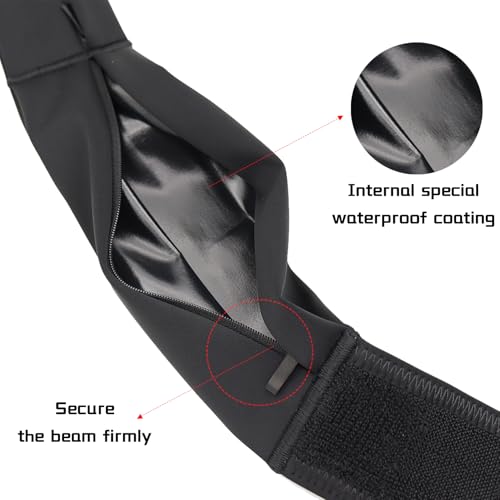 Waterproof Running Belt with Phone Holder & Water Bottle - Adjustable Lightweight Fitness Belt for Jogging, Hiking, Cycling (Large) - size: Large