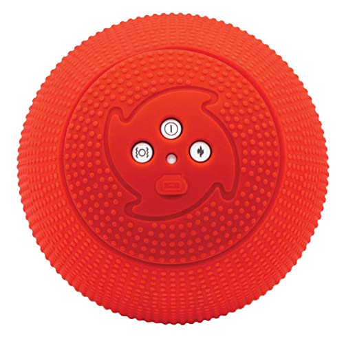MyoStorm Heating Vibrating Massage Ball Roller for Deep Tissue Muscle Recovery Therapy and Pain Relief w/Heat + 4 Speed Vibration - color: Red