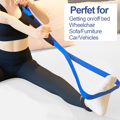 Leg Lifter for After Hip Replacement & Knee Surgery Recovery - Rigid Leg Lifter with Large Foot Loop, Elderly Mobility Aid, Post-Surgery Assist Device, After Surgery Must Haves. (Blue) - color: Blue