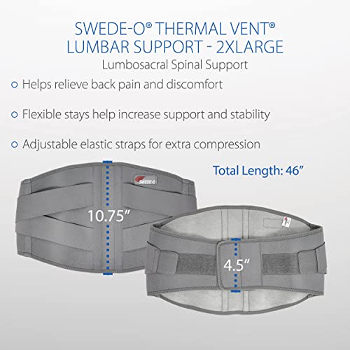Lumbar Back Brace with Heat Therapy for Lower Back Pain Support, 2XL - size: 2Xlarge