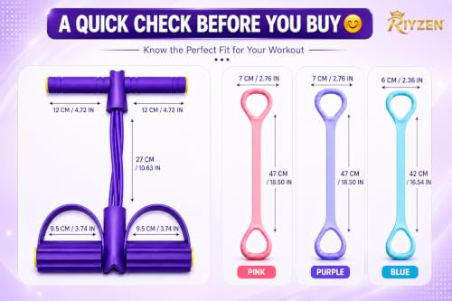 Upgraded 6-Tube Foot Pedal Resistance Band with Handle & 3-Pack Figure 8 Exercise Bands, Multifunction Tummy Trimmer Sit Up Pull Rope for Women Men Home Gym Full Body Working Out Set