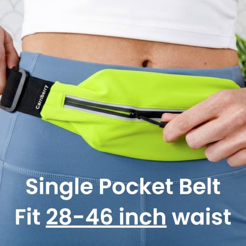 Slim Running Belt - Single Pocket Waterproof Phone Pouch - color: Neon (Single Pocket)