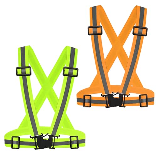3Packs Reflective Running Vest, Adjustable Elastic Straps 360°High Visibility for Outdoor Walking, Jogging - color: Color 6