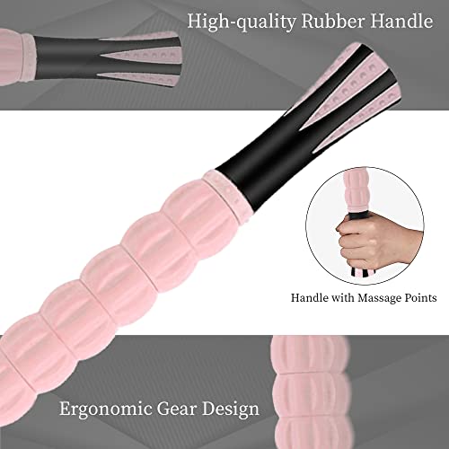 Muscle Roller, Muscle Roller Stick Lipo Roller Lymphatic Massager Muscle Roller for Legs Massager Roller for Muscles Deep Tissue, Lymphatic Drainage, Lipo Massager After Surgery Roller - color: Pink/Black