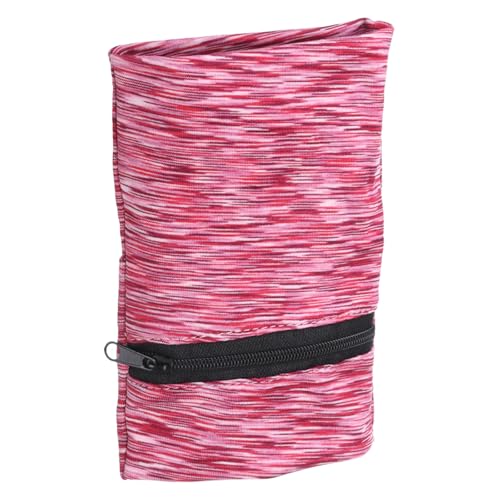 uxcell Wrist Pouch Wrist Wallet Sports Wristband Wallet with Zipper Pocket for Running Jogging Hiking - color: Red