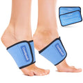 Comfpack 2 Packs Cold Therapy Wrap for Pain Relief, Reusable Gel Ice Packs for Foot Plantar, Wrist, Ankle, for Sprains, Muscle Pain, Bruises, Injuries, Blue - size: Blue, style: 2 Sleeves + 2 Gel Packs