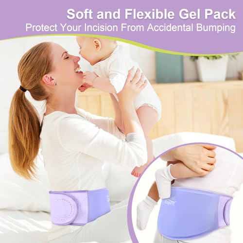 Soft Gel Ice Pack for C-Section Recovery, Cold Therapy Belly Binder,Purple