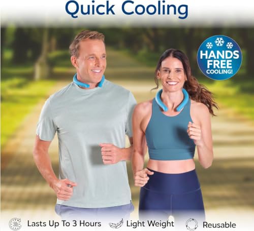 Arctic Air Neck Chill Cooling Tube, Wearable Neck Cooler, 3 Pack |Quick Freeze Gel, No Batteries or Charging | Hands Free Body Cooler for Hot Weather | Reusable, Adjustable Fit - size: One Size