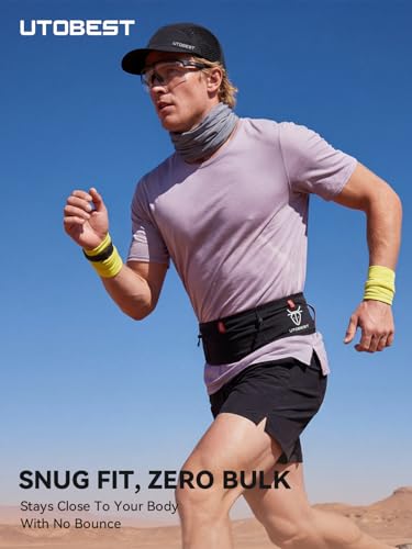 UTOBEST Running Belt for Men & Women, No Bounce Running Waist Pack, B7 Pro - color: Black, size: L(32.2-33.8")