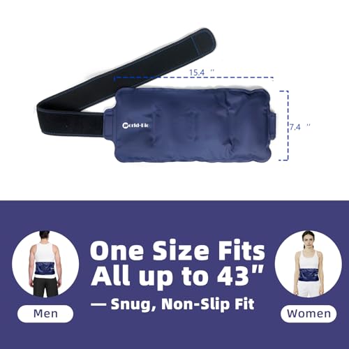 Lower Back Ice Pack Wrap, Sciatica Pain Relief，Large, 7.4" x 15.4"