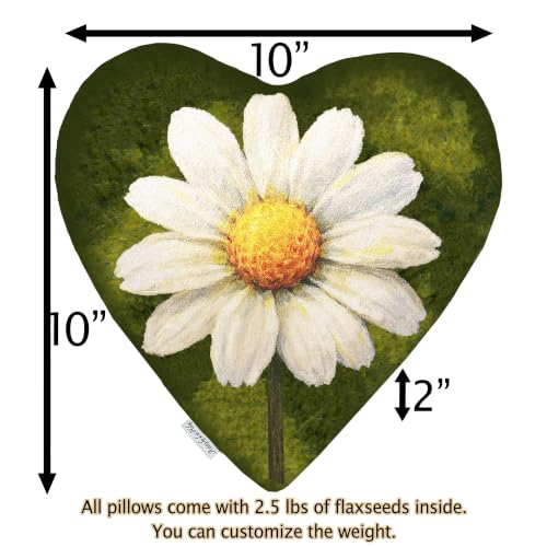 Heat Pack - Microwavable Heating Pads - Microwave Heating Pad for Pain Relief & Comfort - Suitable for The Neck, Back, Shoulders, Hips, Stomach Cramps & More - Neck Heat Wrap - Gift - size: HEART, style: Bunch of Daisies