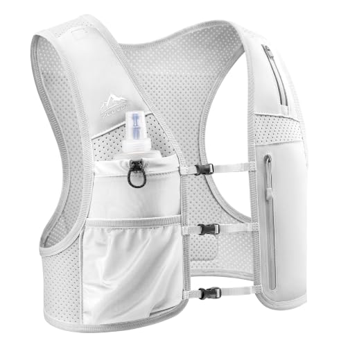 Zelvot Running Vest for Women Men, Hydration Vest with 500ml Soft Flask - color: Grey, size: Medium-Large