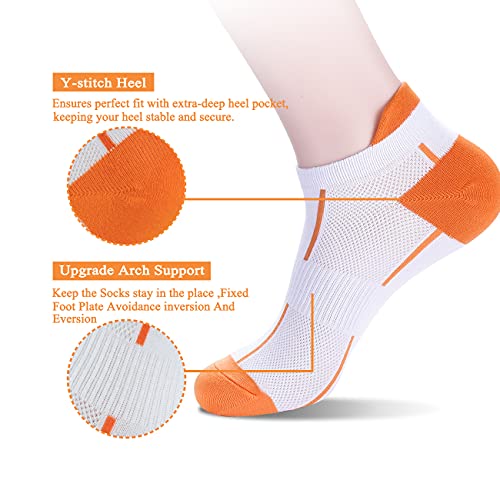 ATBITER Ankle Socks Women&Men 6-12Pairs Thin Low Cut No Show Socks With Tab - color: 6 Pairs 6white 6colors, size: 5-7