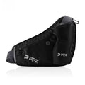 PPZ sports waist bag with bottle rack, waterproof, 2 pockets, adjustable belt - suitable for running, fitness, jogging and outdoor activities (black)