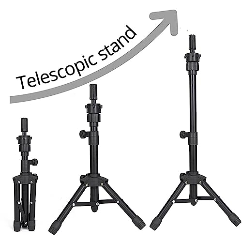 ZQIAN BEAUTY 25 Inch Wig Stand Tripod, Adjustable Mannequin Head Stand, Wig Head Stand for Training Heads And Canvas Block Head (Mannequin Head Not Included) - color: Black, size: 25 Inch
