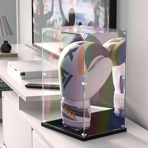 KOLIPI Boxing Glove Display Case, Clear Acrylic Showcase for Single Glove - size: 8 x 7 x 13 inches