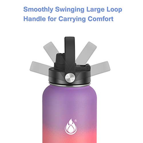 SENDESTAR Straw Lid for Hydroflask Wide Mouth Water Bottle with 12,16,18,20,24,32,40,64 oz, Auto Flip Straw Top Cap fit Most Wide Mouth Bottles, Sports Cap Water Bottle Accessories Top Replacement - color: Black （ Spout Lid）