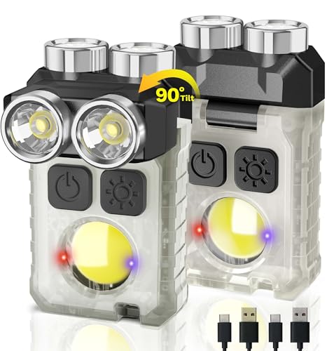 CLAKAP 2 Pack 1200 Lumens Rechargeable EDC Pocket Flashlight