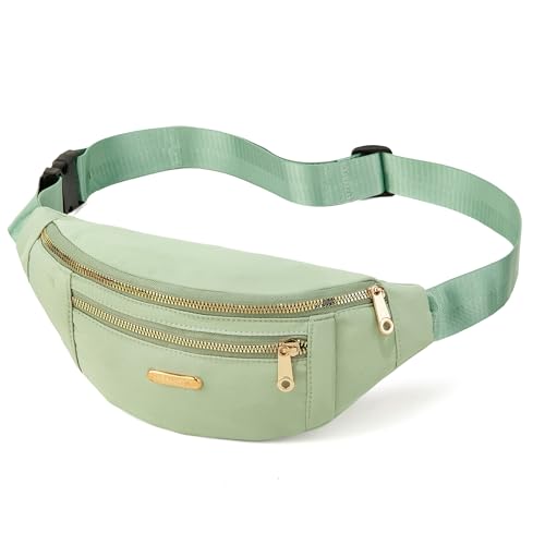 Fanny Pack Crossbody Bags for Women, Waist Pack Belt Bag Cross Body Purse for Running Sports Travel Hiking - Light Green - color: D Light Green