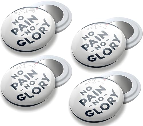 4 Race Bib Magnets for Runners, Race Bib Clips, No Pins, No Pain No Glory - color: No Pain No Glory