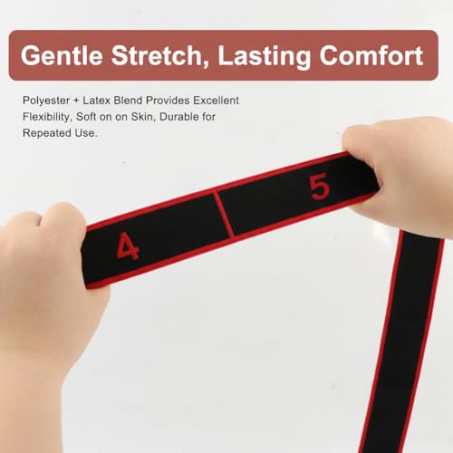 2 Pack Resistance Bands with Loops, Numbered 8-Loop Yoga Stretch Strap for Stretching, Pilates, Flexibility and Home Gym Workout, Includes Extra Elastic Loop Band