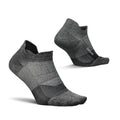 Feetures Elite Ultra Light No Show Tab Ankle Socks - Sport Sock with Targeted Compression - color: New Gray (1 Pack), size: Small