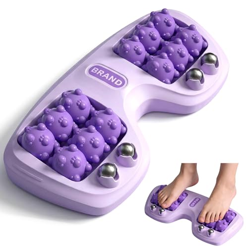 Dual Foot Massage Roller for Plantar Fasciitis Relief Purple - color: Purple