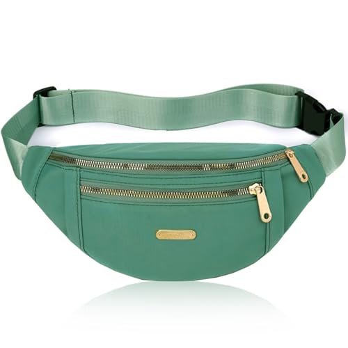 Fanny Pack Waist Pack for Women, Waterproof Waist Belt Bag for Running Sports Travel - Green - color: F Green