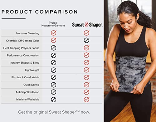 Sweat Shaper Waist Trimmer for Women, Waist Trainer Sauna Belt, Neoprene-free Waist Cincher, Thermo Sauna Slimming Belt - color: Grey Camo, size: XX-Large