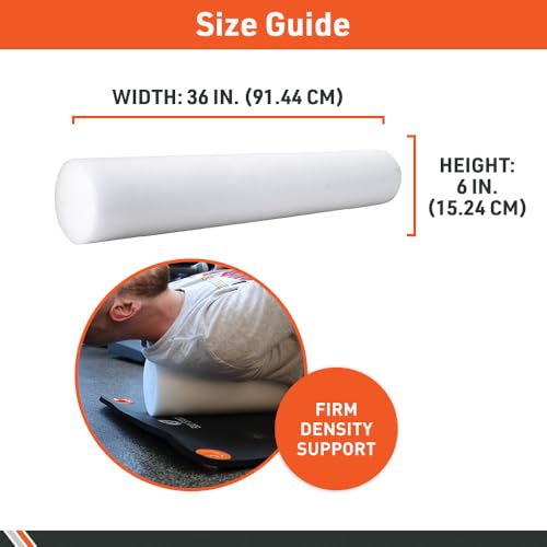 Body Sport Foam Roller, Full Round 36 in x 6 in. – Lightweight & Durable for Flexibility, Strengthening & Rehab – High-Density for Muscle Reeducation, Spinal Stabilization & Pressure Relief - size: Full Round 36 in x 6 in