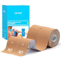 OK TAPE Kinesiology Tape 10" Precut Elastic 20 Strips 2in x 16ft, 2 Rolls - color: Beige, size: 2 Rolls