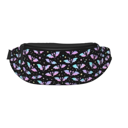 Dujiea Fanny Pack, Cute Flying Bats Waist Bag With Headphone Hole Belt Bag Adjustable Sling Pocket Fashion Hip Bum Bag For Women Men Kids Outdoors Casual Travelling Hiking Cycling - color: Cute Flying Bats