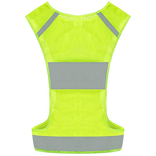 Reflective Running Safety Vest, Hi Vis Biking Walking Gear Men Women - color: Neon Yellow, size: Small