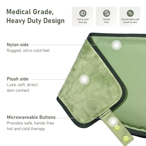 Flexible Neck Ice Pack Wrap 8" x 23", Soft Gel, Hands-Free - color: Green