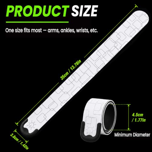 Rechargeable LED Armbands 2-8 Packs, High Visibility Running Gear - color: White x 2