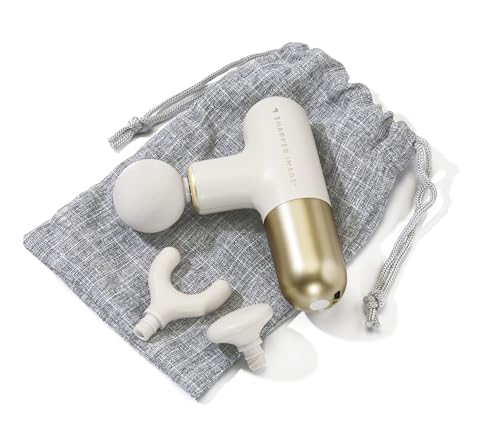 Sharper Image Powerboost Mini Deep Tissue Massage Gun, Powerful & Compact - color: Vanilla and Gold