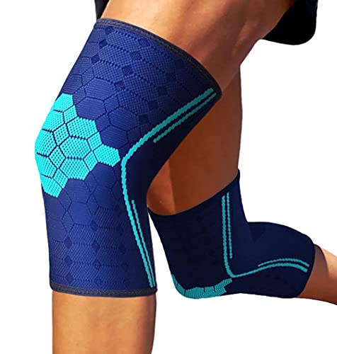 Sparthos Knee Brace for Men, Knee Compression Sleeve for Women - Blue-M - color: Cobalt Blue