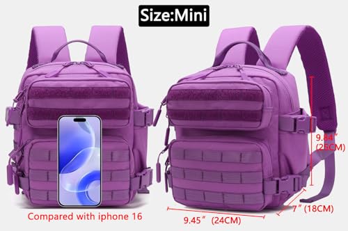 9L/20L Mini Backpack for Men and Women, Small Backpack for Gym Hiking Travel Sports Running - color: 9l-purple