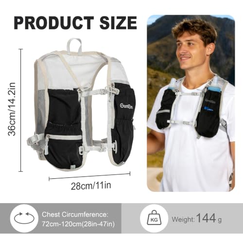 Running Vest for Women Lightweight Hydration Vest for Hiking Marathon Cycling Running Jogging - size: Black, style: Running Vest with 2 Soft Flasks