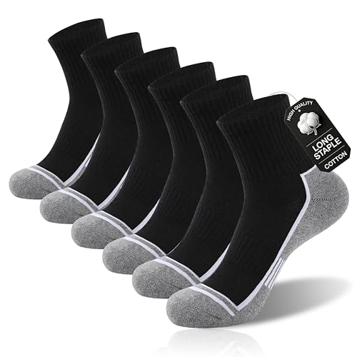 Ankle Compression Quarter Socks White Athletic Breathable Socks For Men - color: Black（3 Pairs）, size: 7-9
