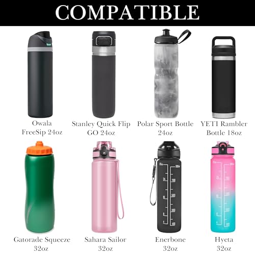 Linkidea Water Bottle Carrier with Fence Hook Compatible with Gatorade Plastic Squeeze 32oz, YETI Rambler 18oz, Sport Waterbottle Sling Bag Holder with Shoulder Strap for Baseball, Tennis