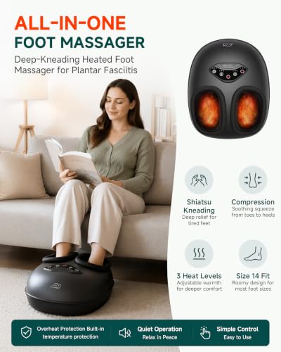 Snailax Foot Massager for Plantar Fasciitis, Neuropathy Circulation,Size 14 - color: C.black