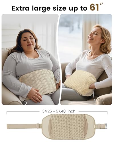 COMFIER Extra Large Graphene Heating Pad for Back, FSA Eligible, Beige - color: Light Yellow