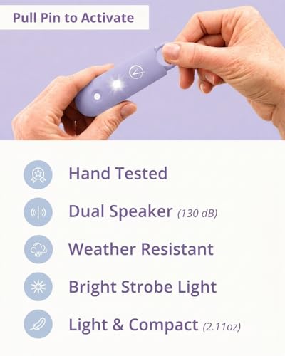 Vantamo Personal Alarm for Self Defense with Low Battery Notice, Strobe Light & Extra Loud 130 dB Double Speakers Safety Keychain Set for Women, Rechargeable Panic Button for Womens Self Defense - color: Pastel Violet