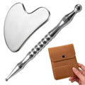 Stainless Steel Gua Sha and Acupuncture Pen, Face and Body Massage Tool Set - size: 2PCS