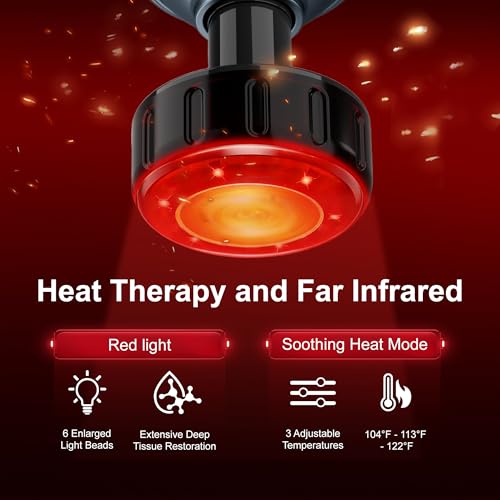 LEERCON Massage Gun with Heat, Deep Tissue Back Massage Gun for Pain Relief - color: E-blue