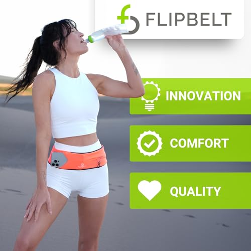 FlipBelt Classic Running Belt, Phone Holder for Running, Money Belt Pouch - color: Carbon, size: Small