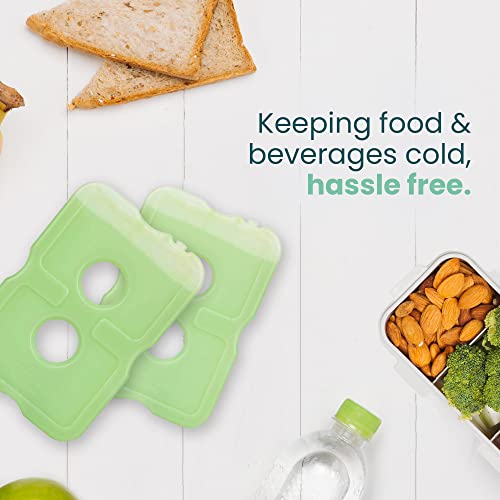 Healthy Packers Ice Packs for Lunch Boxes, Slim Cooler Ice Packs - color: Green (8 Pack)