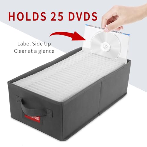 NUSWOR DVD Storage Box - DVD Storage Solutions 4Pack- Grey - size: 4PACK