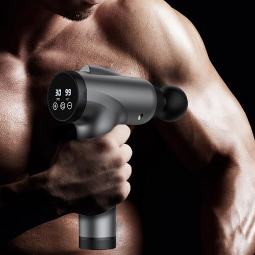 OLsky Massage Gun Deep Tissue 30 Speeds 9 Attachments Handheld (Grey) - color: Grey